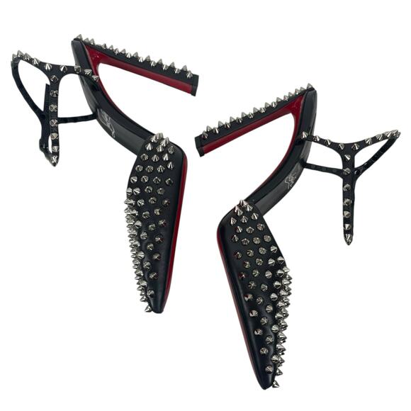 Christian Louboutin Condora Riviera Spike Ankle Strap Pump Black Size 36.5 - Picture 7 of 11